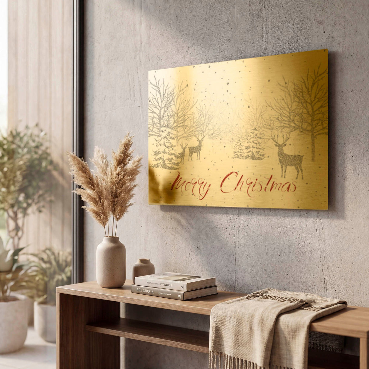 'Christmas Silver 1' By Jean Plout Gold Metal Wall Art