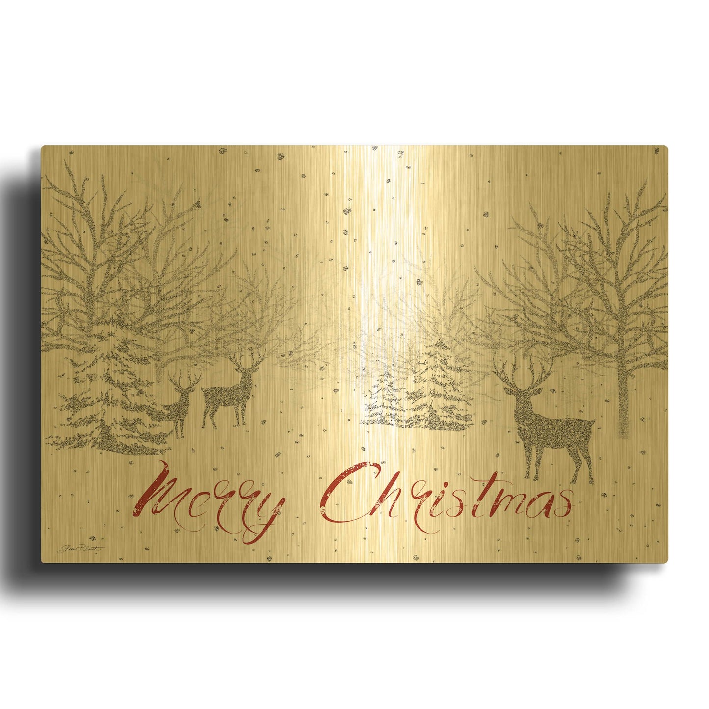 'Christmas Silver 1' By Jean Plout Gold Metal Wall Art