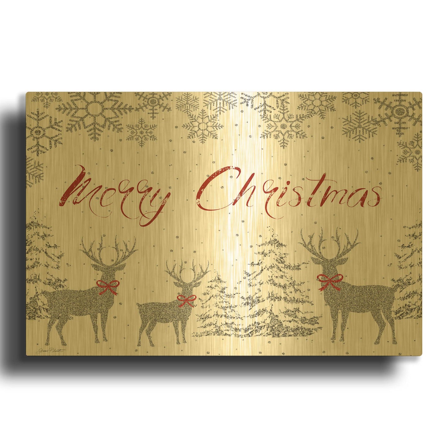 'Christmas Silver 2' By Jean Plout Gold Metal Wall Art