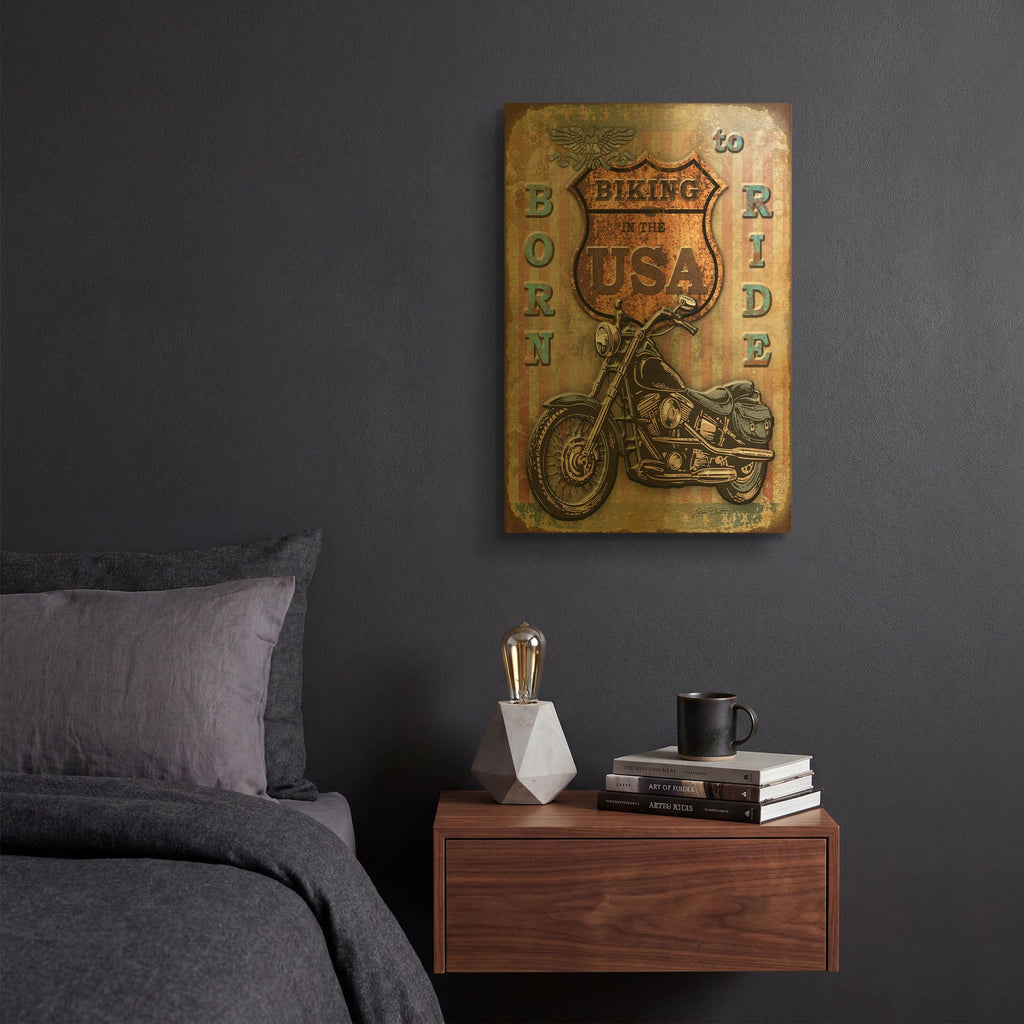 'Coast To Coast E' By Jean Plout Gold Metal Wall Art