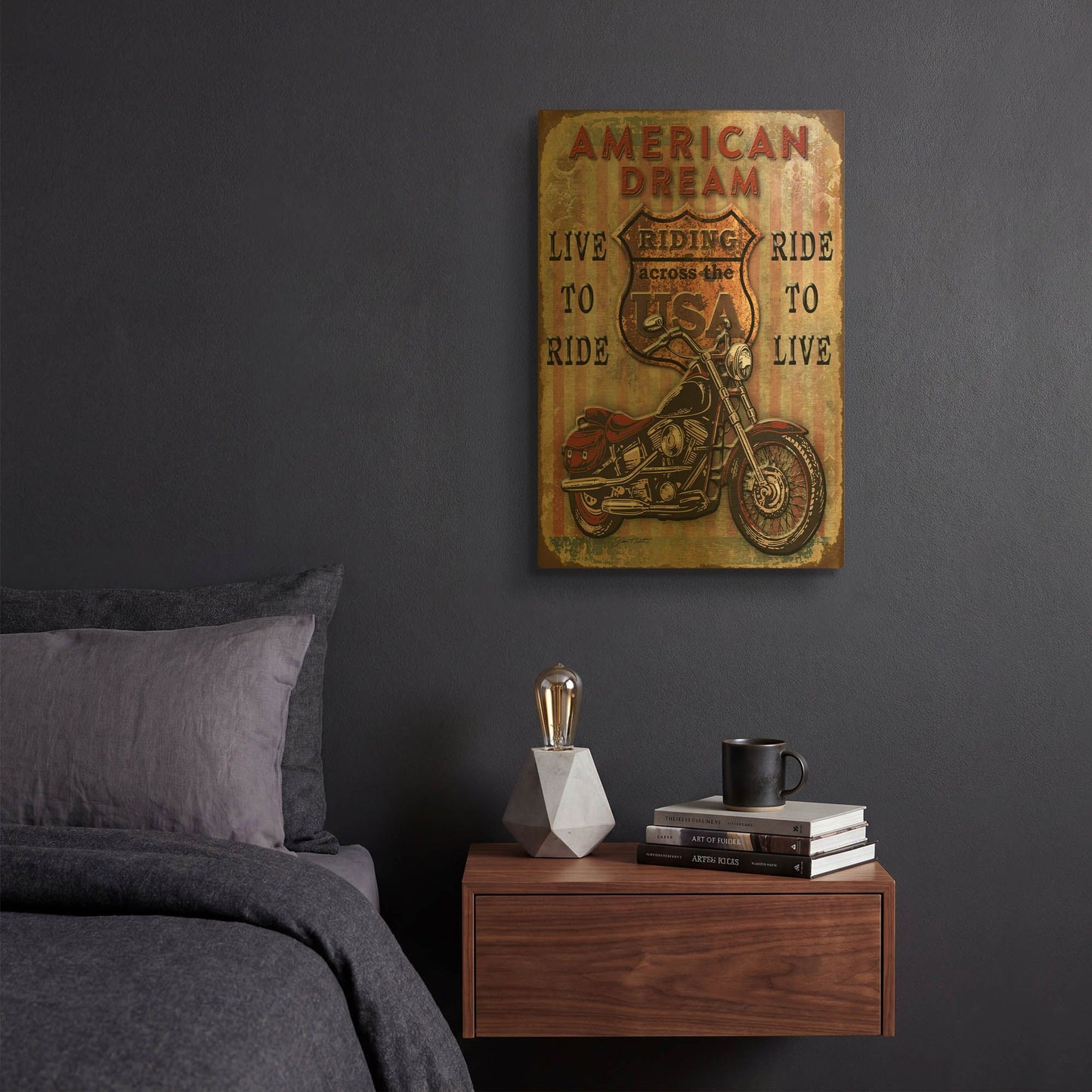 'Coast To Coast F' By Jean Plout Gold Metal Wall Art