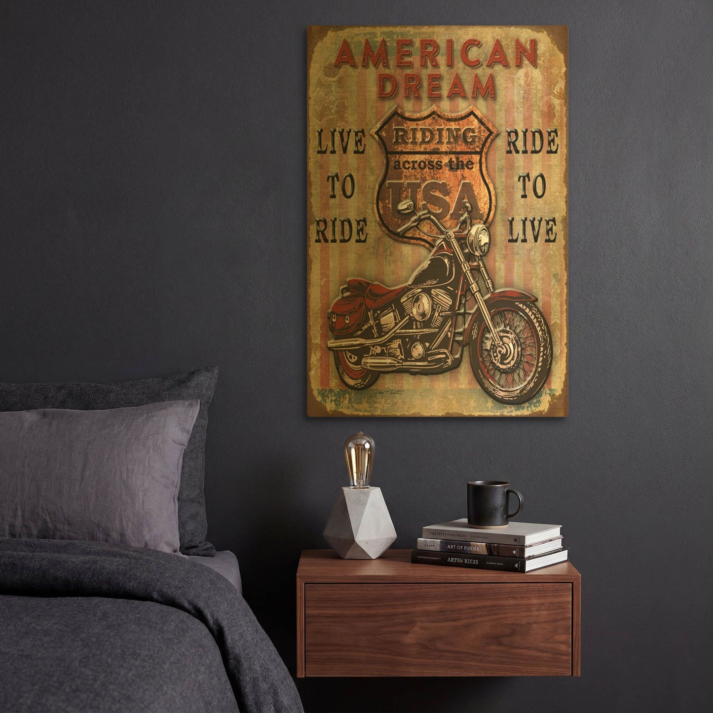 'Coast To Coast F' By Jean Plout Gold Metal Wall Art