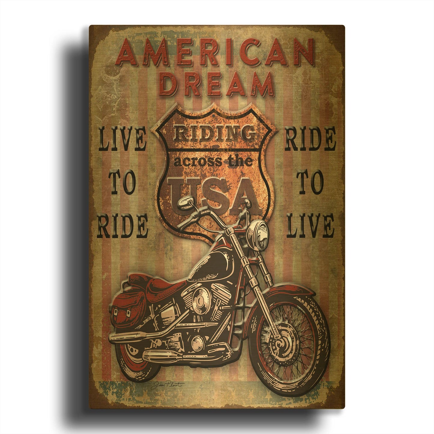'Coast To Coast F' By Jean Plout Gold Metal Wall Art
