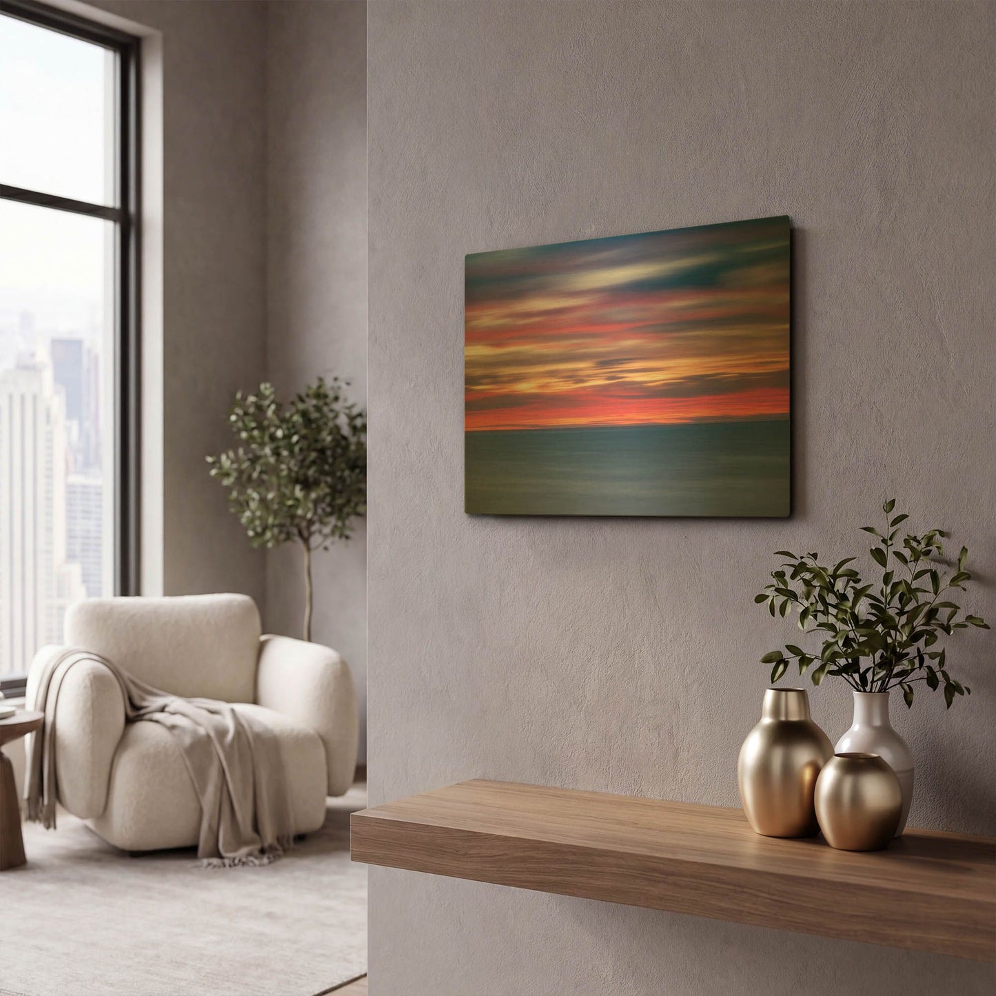 'One Minute Sunrise' By Darren White Gold Metal Wall Art