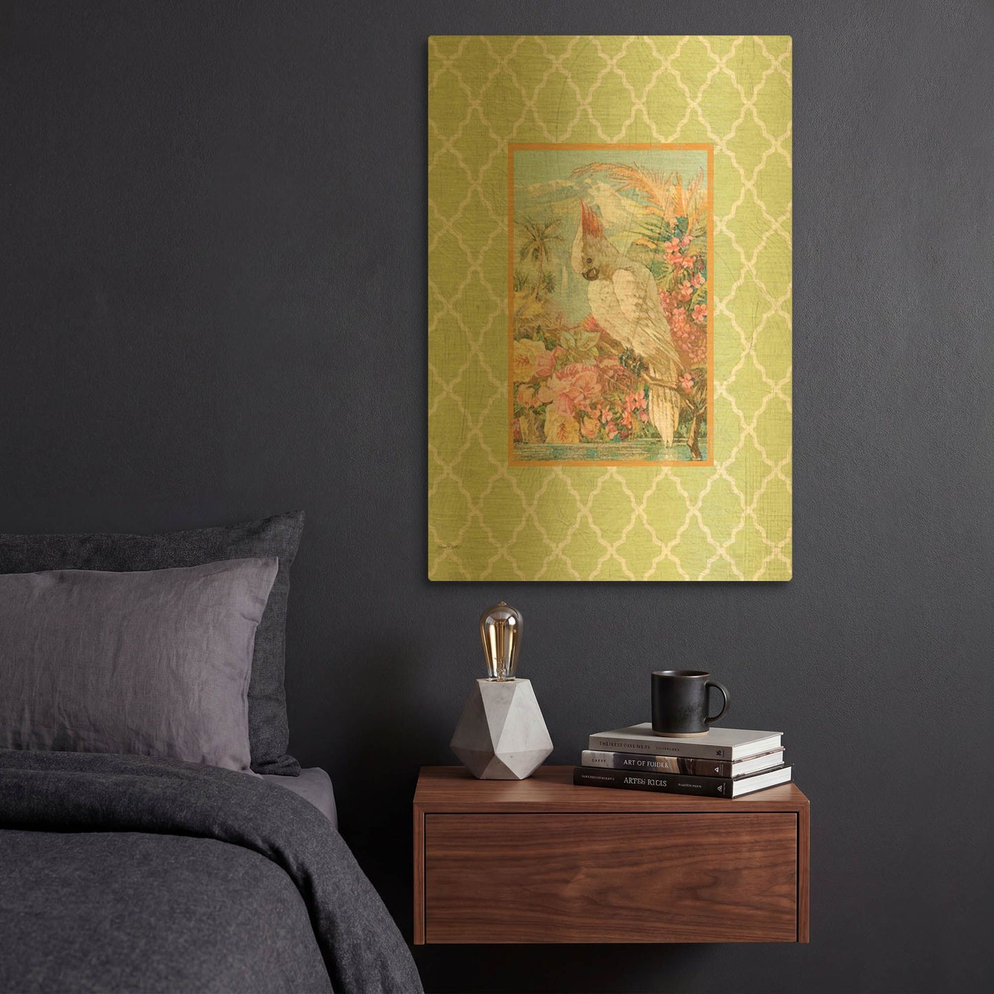 'Cockatiel Beauty A Green' By Jean Plout Gold Metal Wall Art