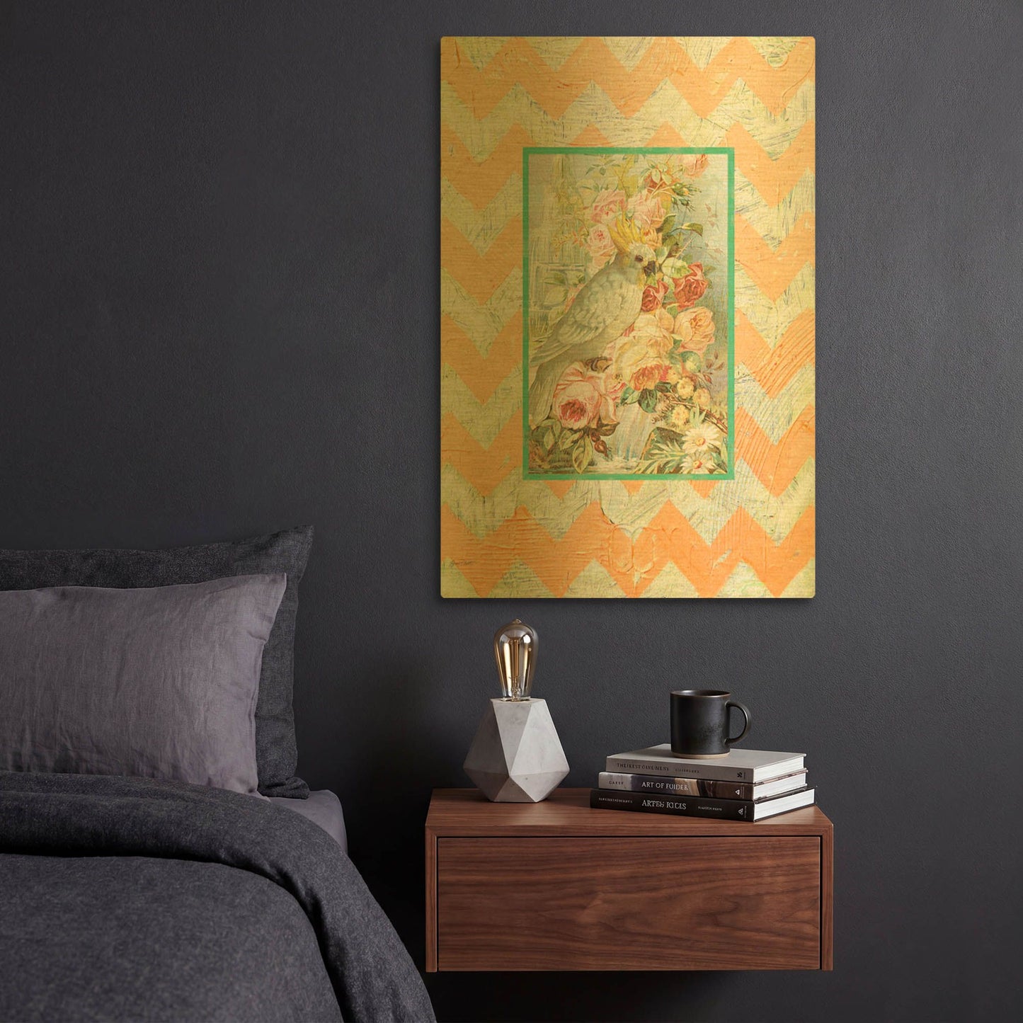 'Cockatiel Beauty B Orange' By Jean Plout Gold Metal Wall Art