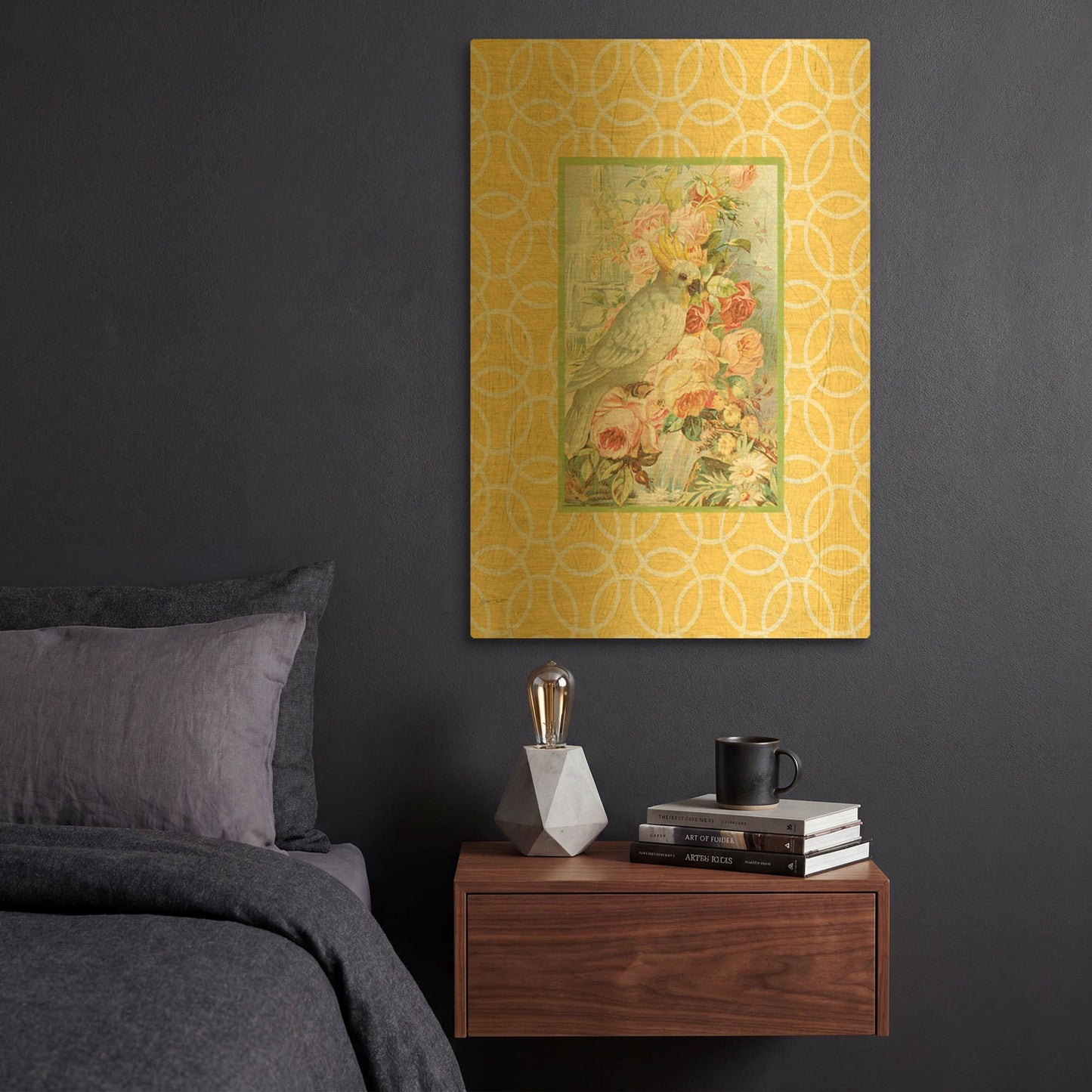 'Cockatiel Beauty B Yellow' By Jean Plout Gold Metal Wall Art