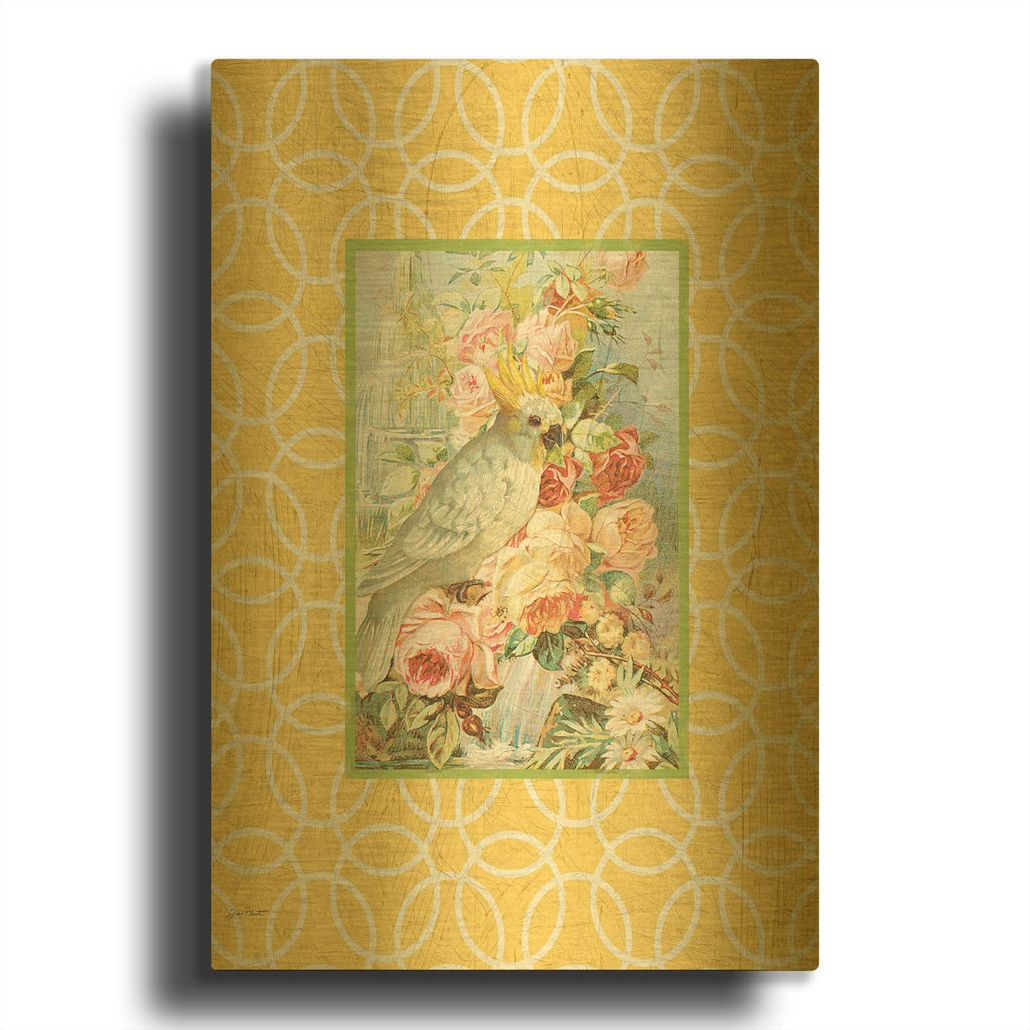 'Cockatiel Beauty B Yellow' By Jean Plout Gold Metal Wall Art