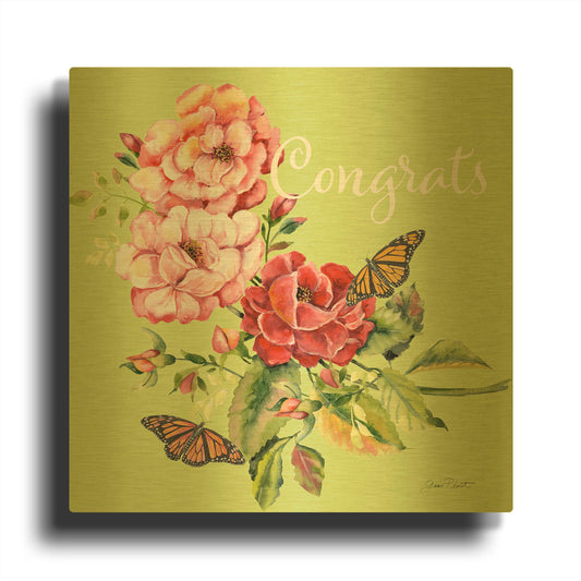 'Congrats' By Jean Plout Gold Metal Wall Art