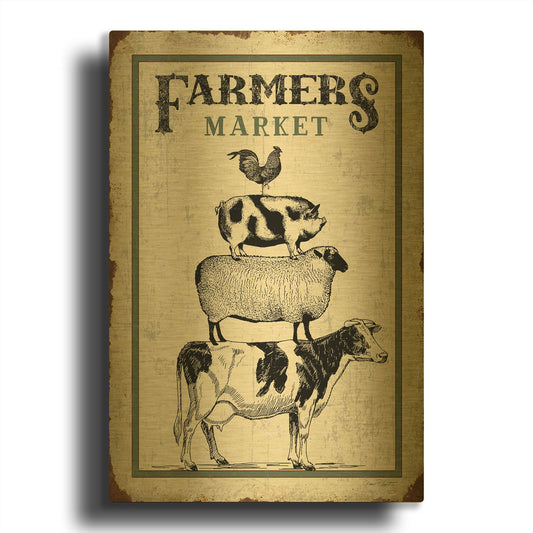 'Country Farmers Market' By Jean Plout Gold Metal Wall Art
