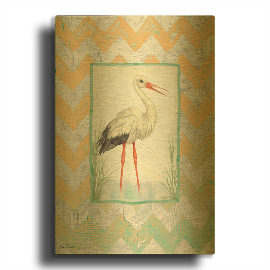 'Crane' By Jean Plout Gold Metal Wall Art