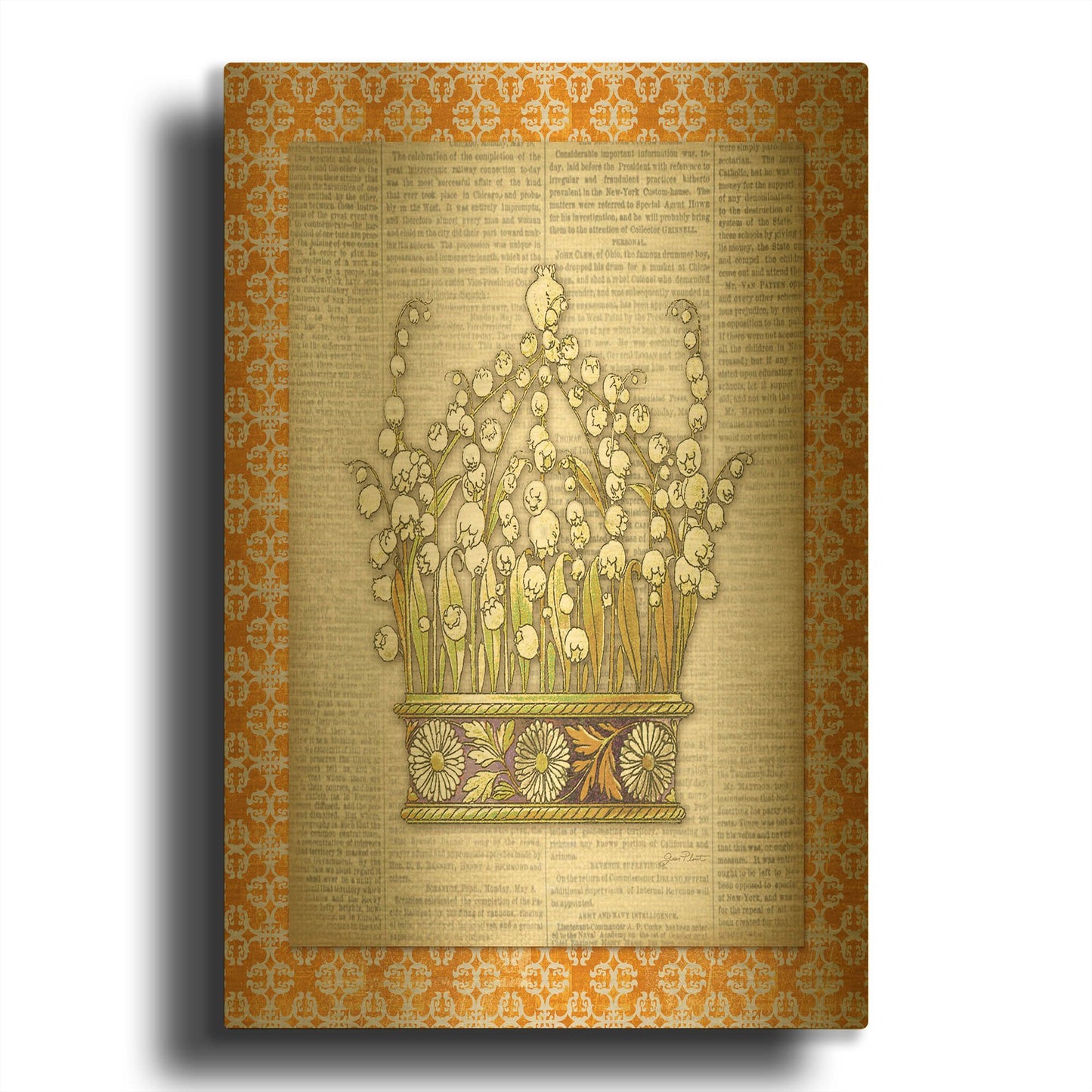 'Crowning Glory A' By Jean Plout Gold Metal Wall Art