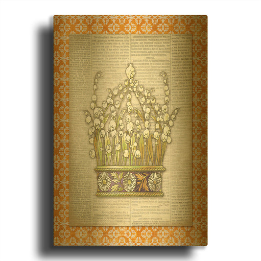 'Crowning Glory A' By Jean Plout Gold Metal Wall Art
