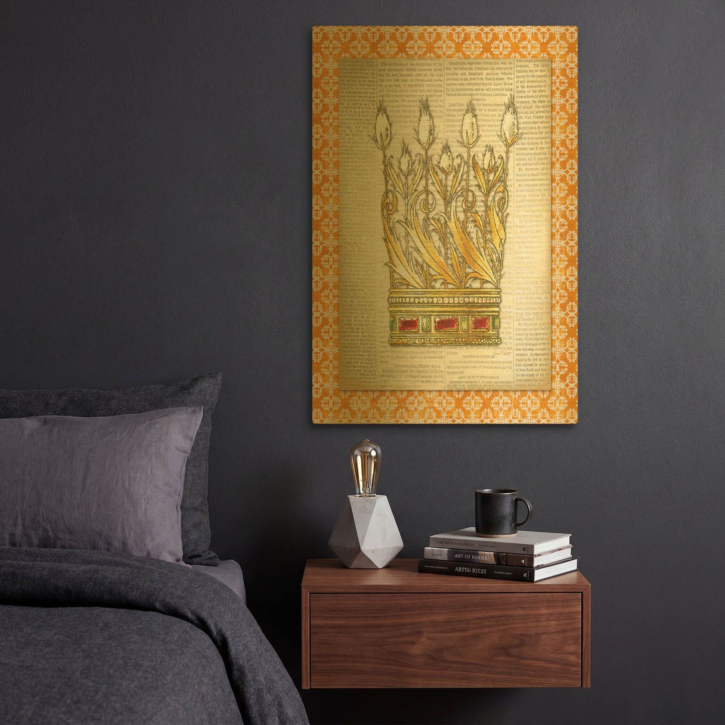 'Crowning Glory B' By Jean Plout Gold Metal Wall Art