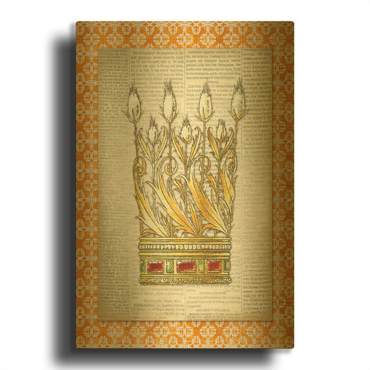 'Crowning Glory B' By Jean Plout Gold Metal Wall Art