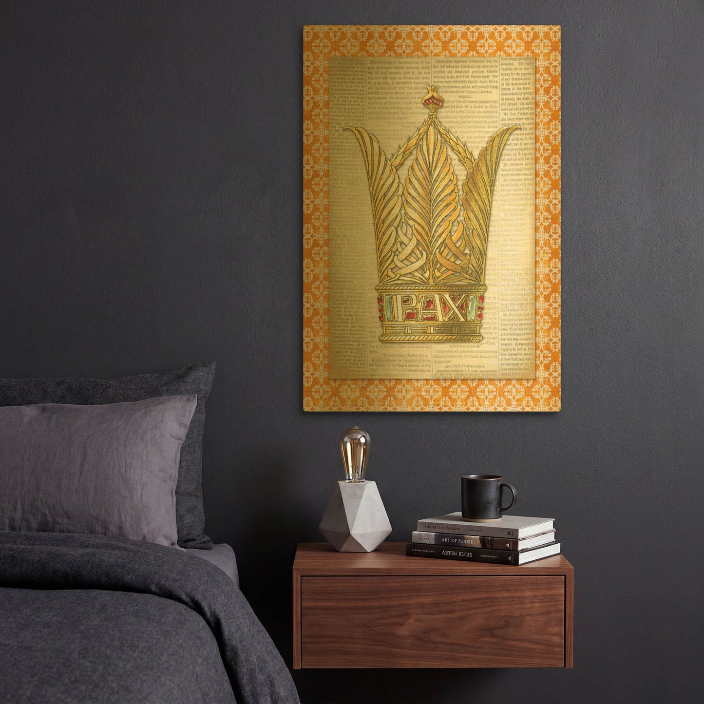'Crowning Glory C' By Jean Plout Gold Metal Wall Art