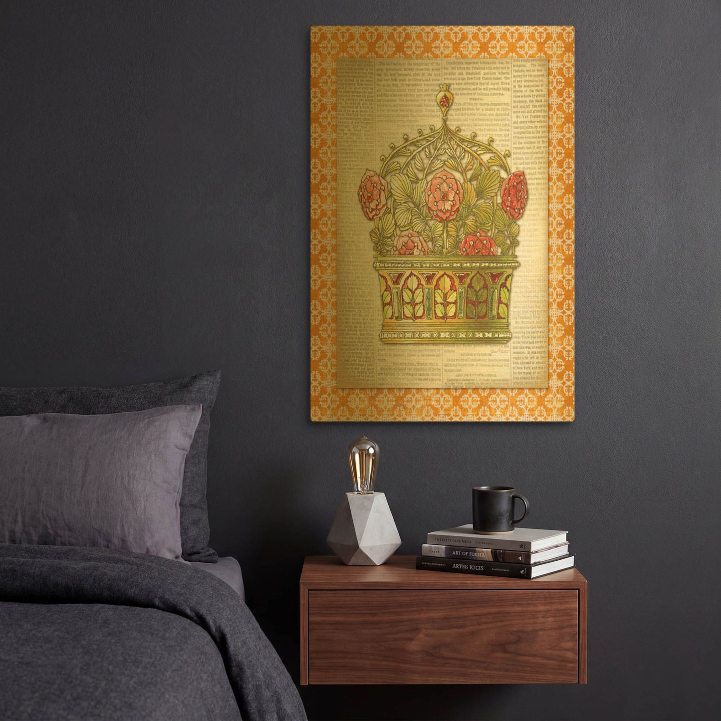 'Crowning Glory D' By Jean Plout Gold Metal Wall Art