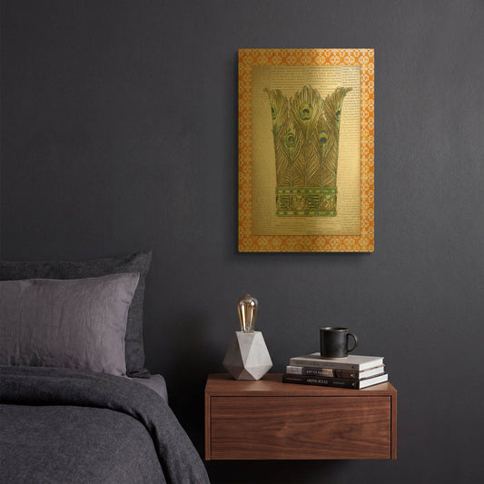 'Crowning Glory E' By Jean Plout Gold Metal Wall Art