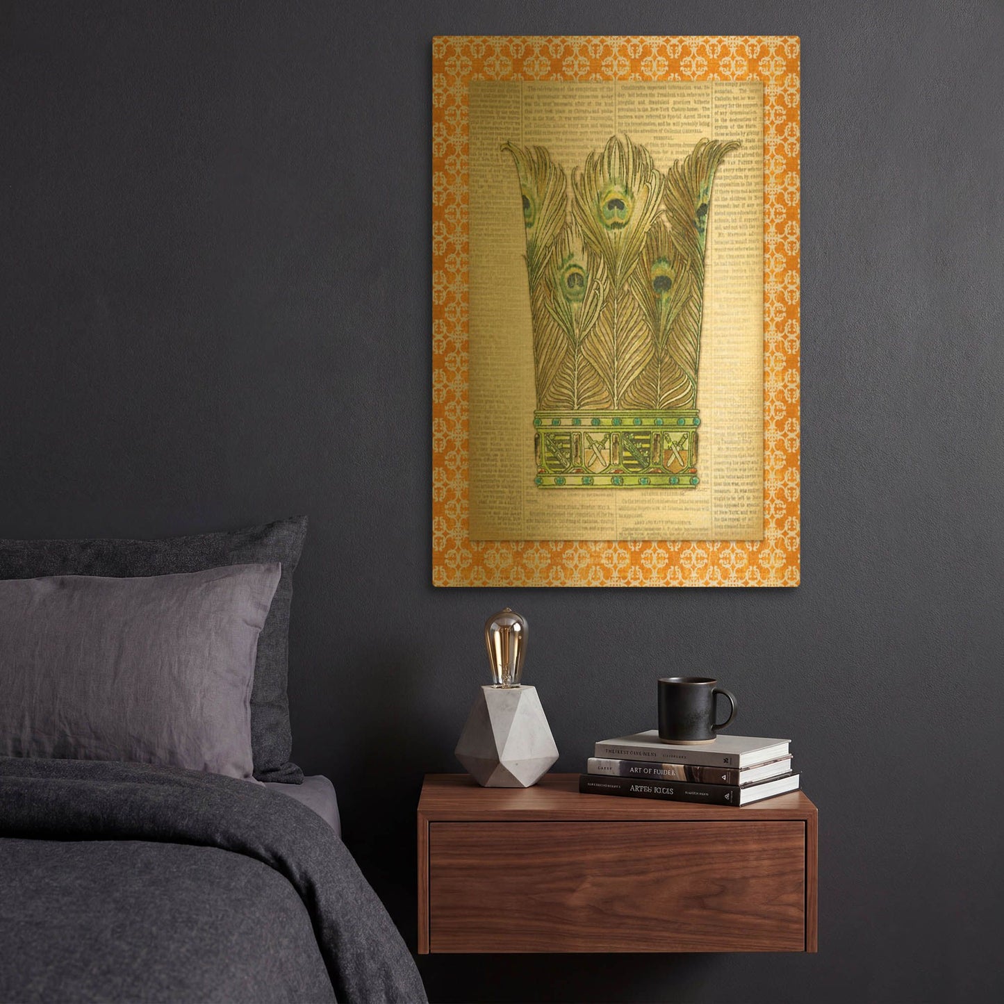 'Crowning Glory E' By Jean Plout Gold Metal Wall Art