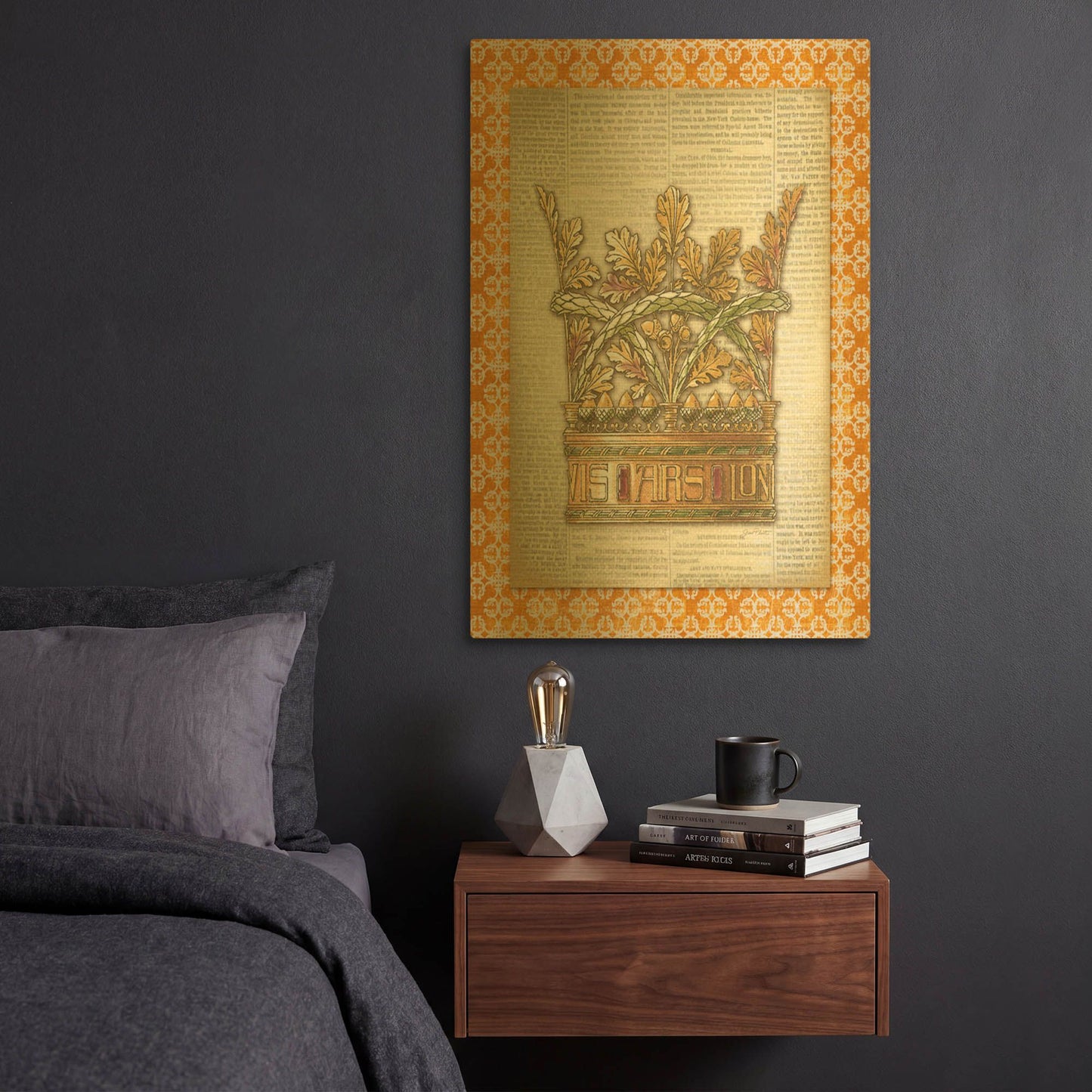 'Crowning Glory F' By Jean Plout Gold Metal Wall Art