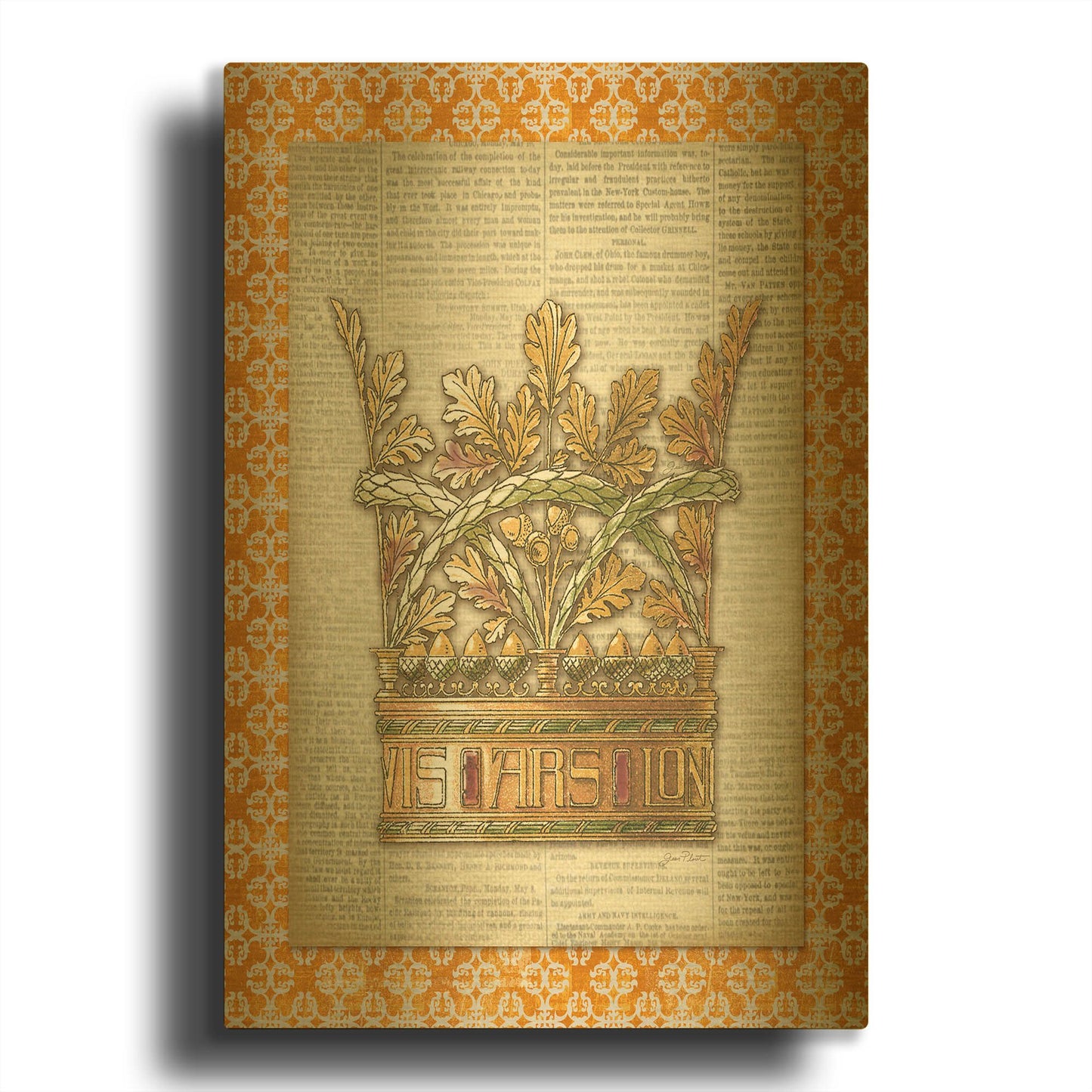 'Crowning Glory F' By Jean Plout Gold Metal Wall Art