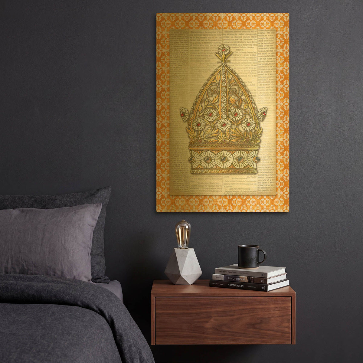 'Crowning Glory G' By Jean Plout Gold Metal Wall Art