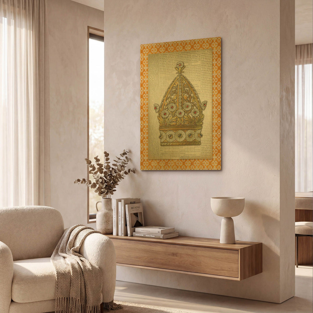 'Crowning Glory G' By Jean Plout Gold Metal Wall Art