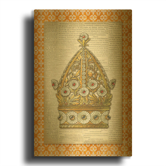 'Crowning Glory G' By Jean Plout Gold Metal Wall Art