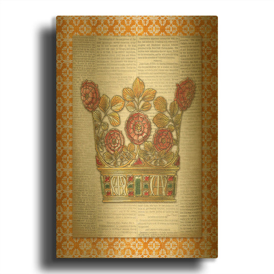 'Crowning Glory H' By Jean Plout Gold Metal Wall Art