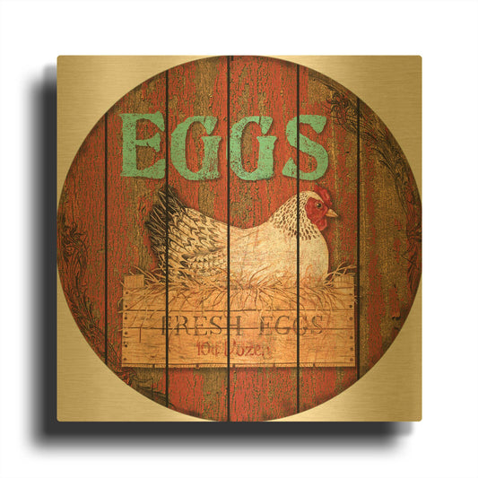 'Eggs' By Jean Plout Gold Metal Wall Art