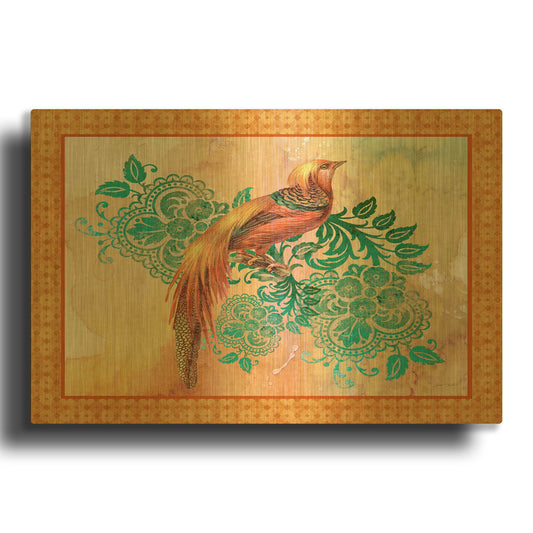 'Exotic Birds B' By Jean Plout Gold Metal Wall Art