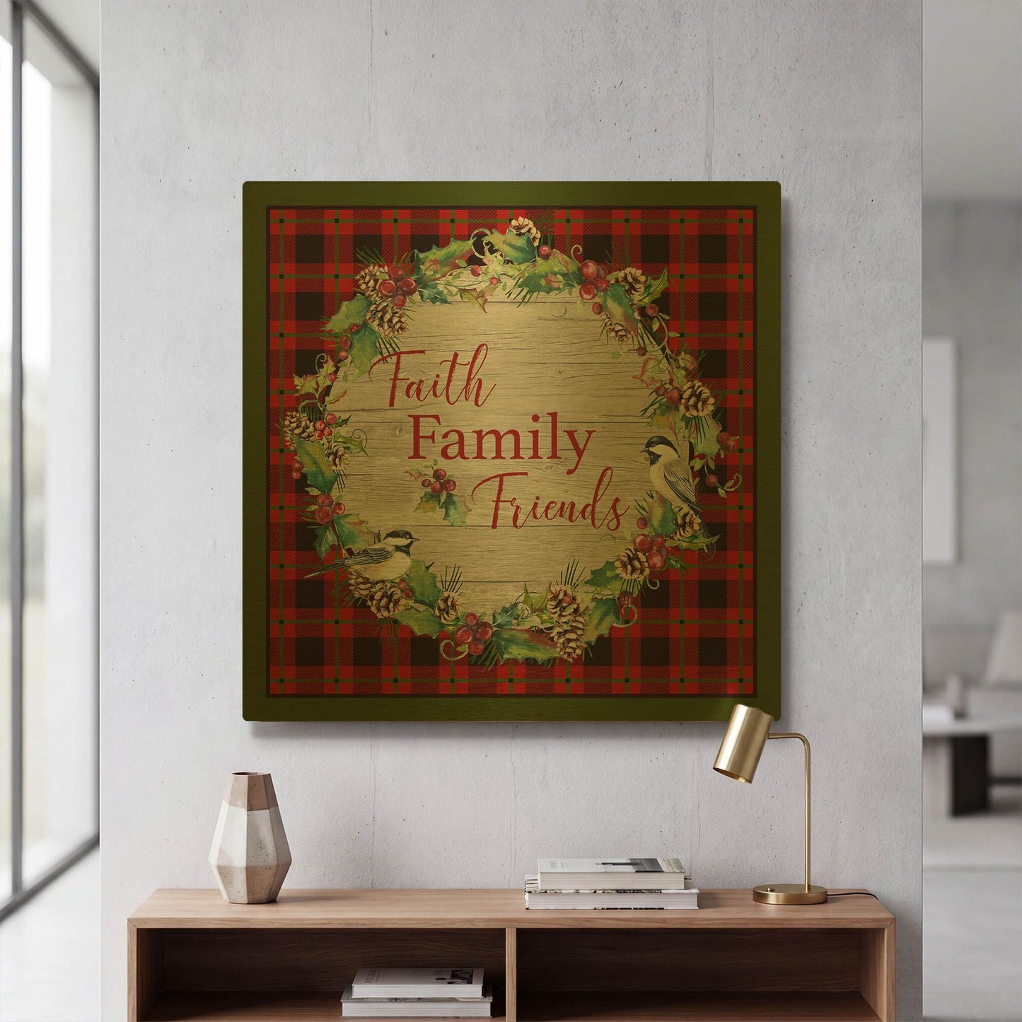 'Faith Family Friends' By Jean Plout Gold Metal Wall Art