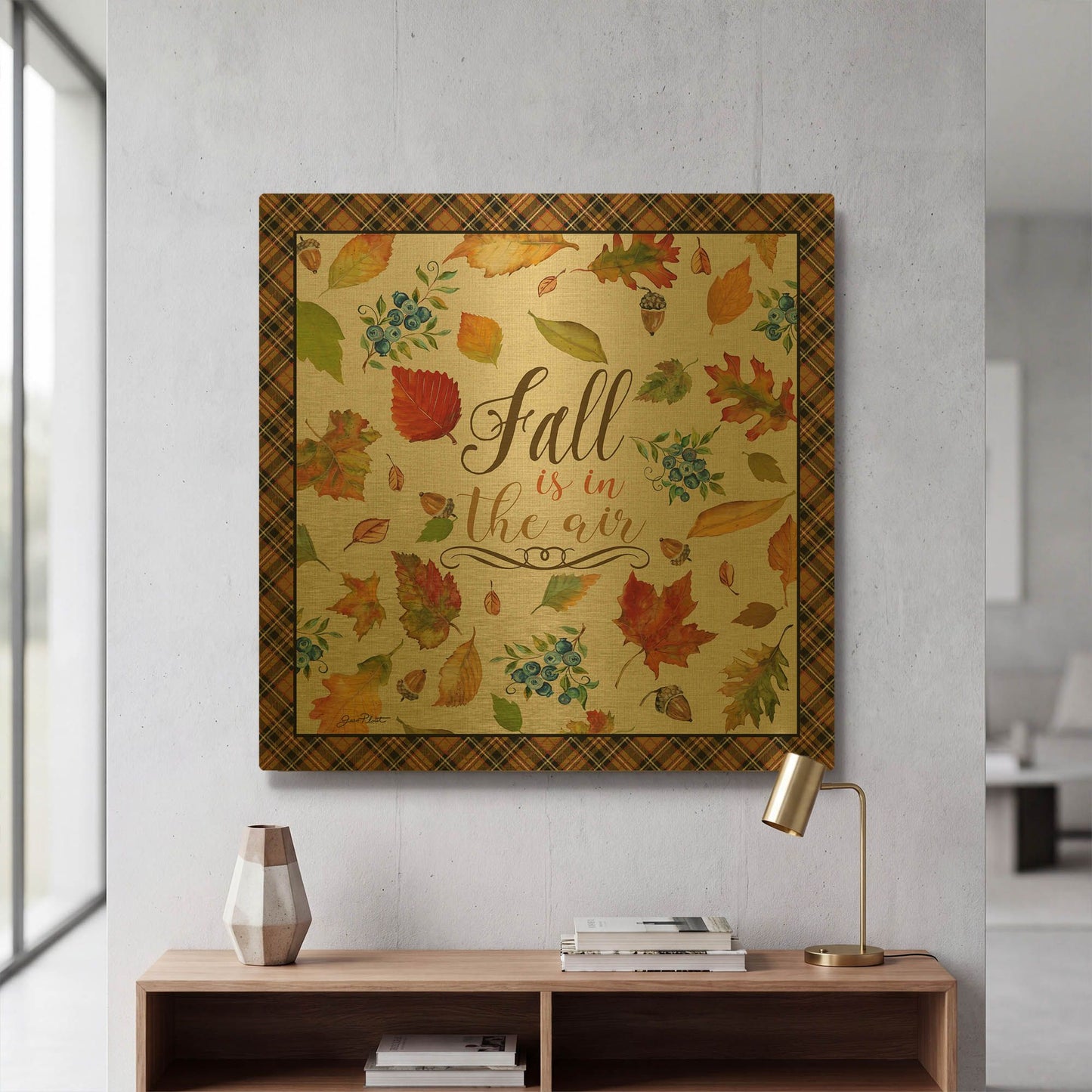 'Fall Is In The Air' By Jean Plout Gold Metal Wall Art