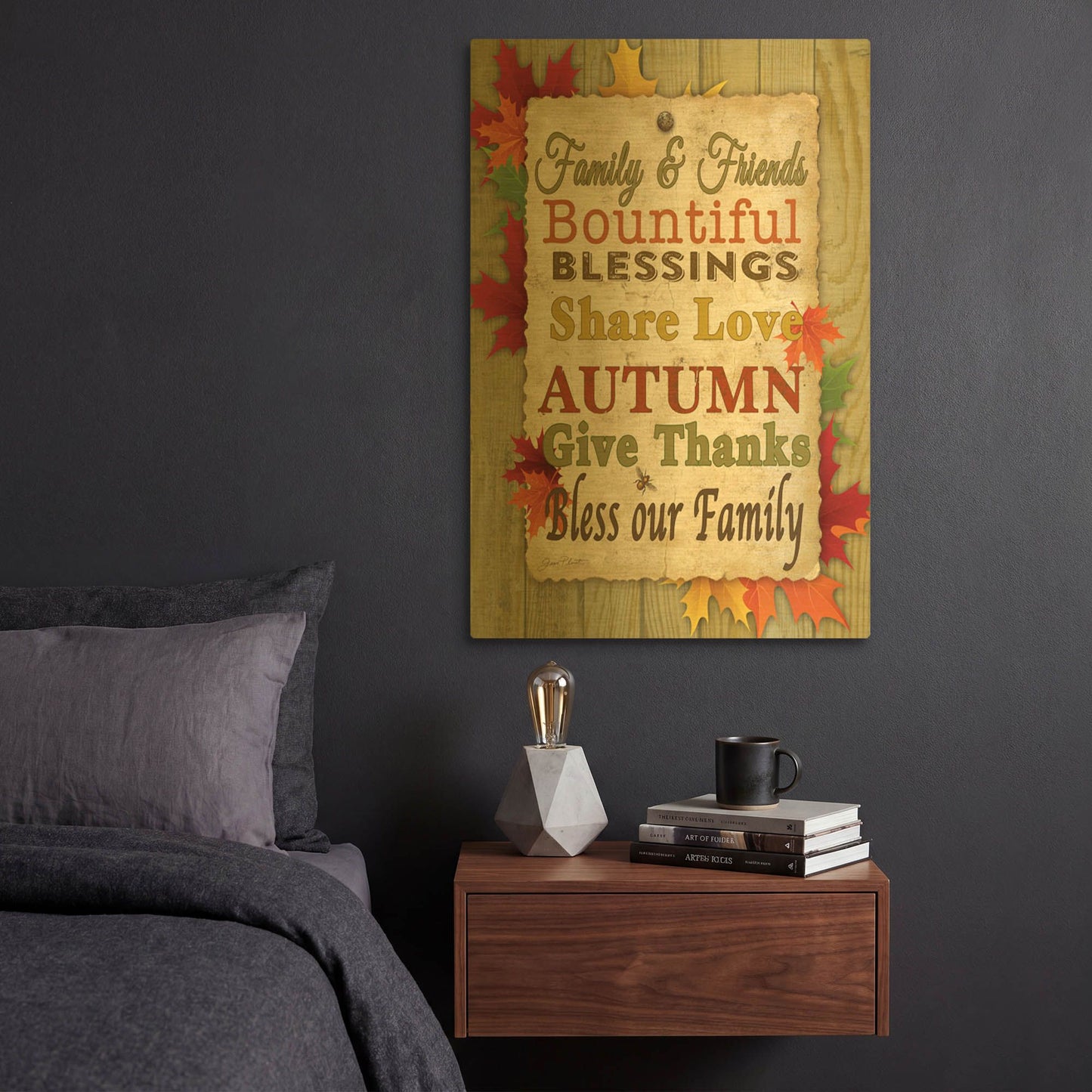 'Family And Friends Fall 5913' By Jean Plout Gold Metal Wall Art