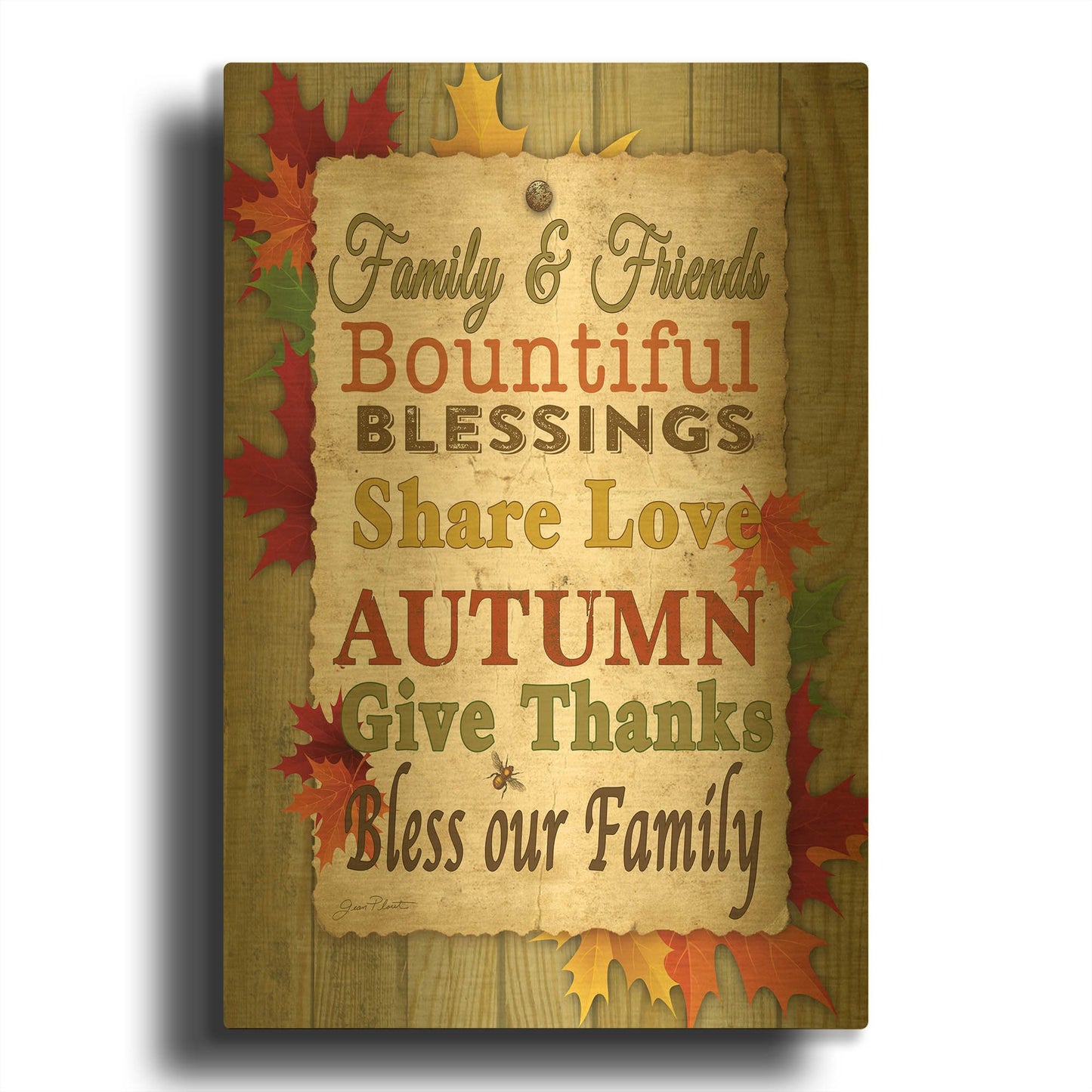 'Family And Friends Fall 5913' By Jean Plout Gold Metal Wall Art