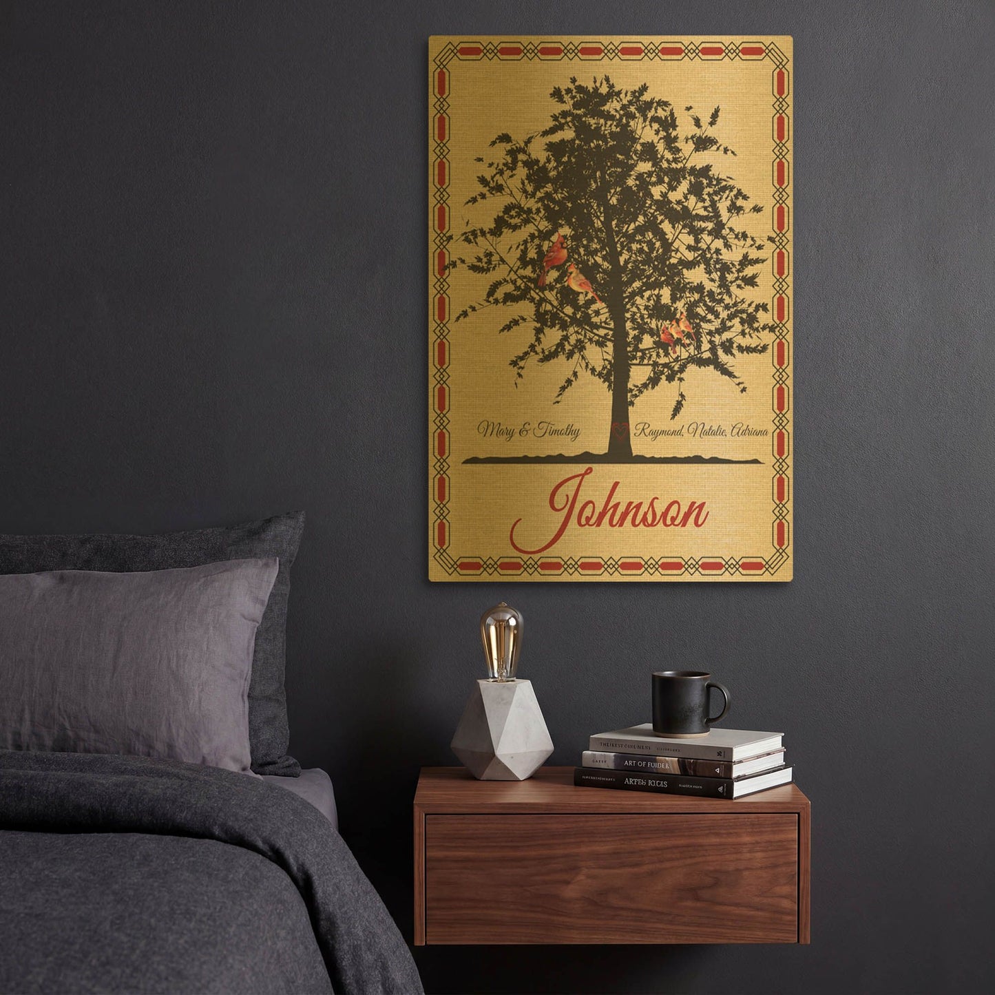 'Family Tree Personalized' By Jean Plout Gold Metal Wall Art