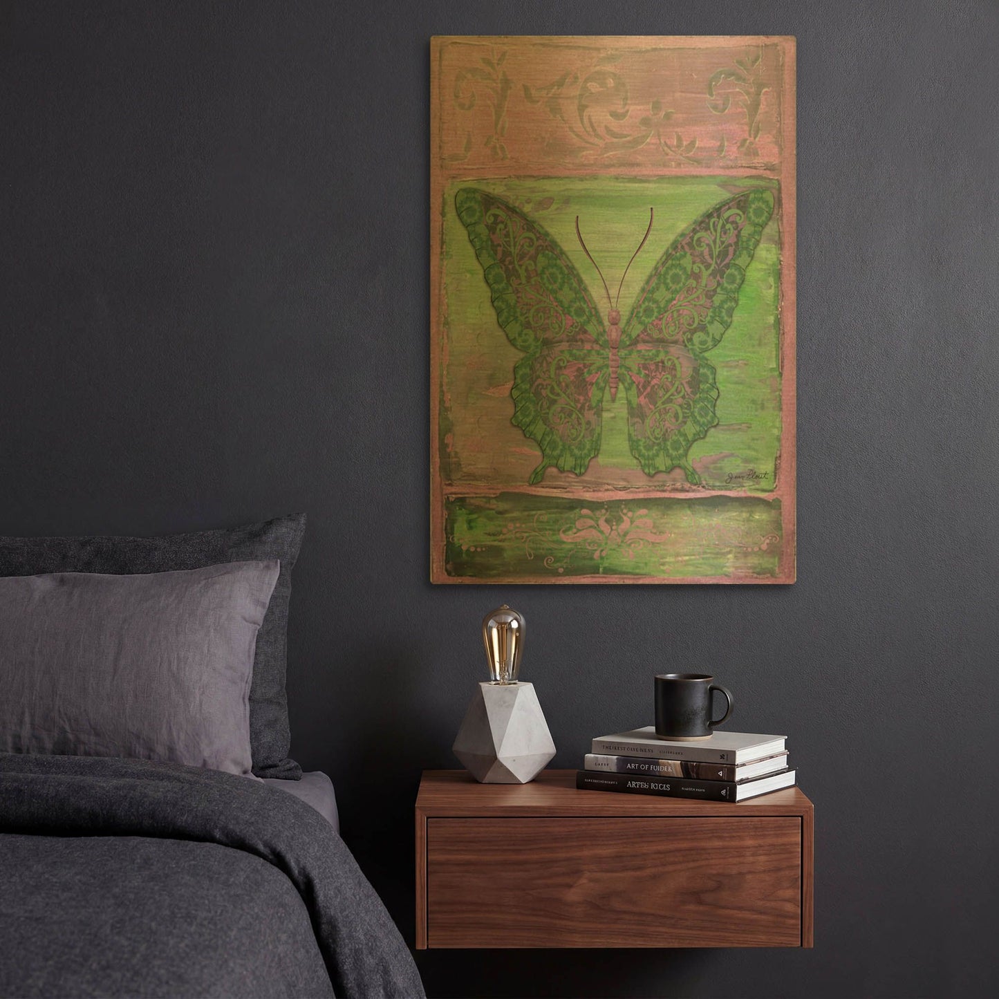 'Fantasy Butterfly Purple' By Jean Plout Gold Metal Wall Art