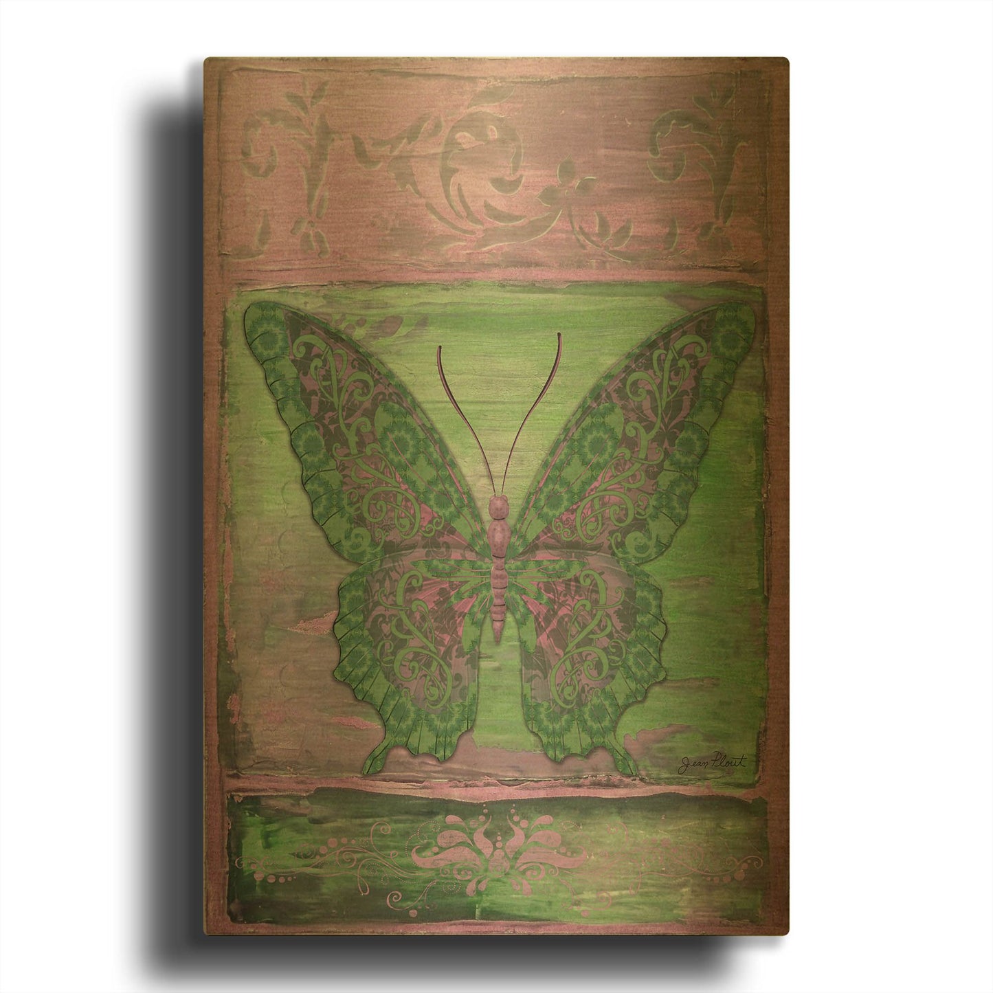 'Fantasy Butterfly Purple' By Jean Plout Gold Metal Wall Art