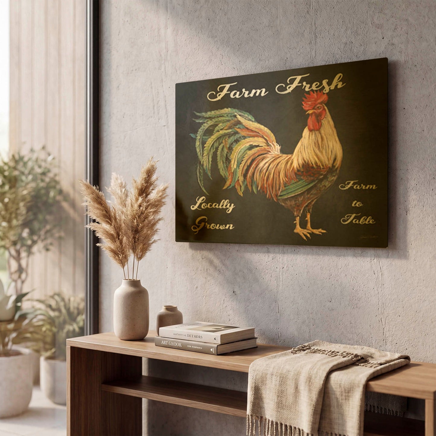 'Farm Fresh Black' By Jean Plout Gold Metal Wall Art