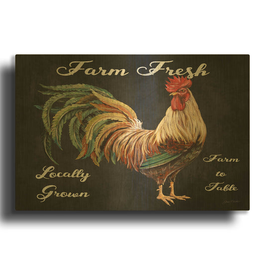 'Farm Fresh Black' By Jean Plout Gold Metal Wall Art