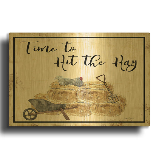 'Farm Signs M' By Jean Plout Gold Metal Wall Art