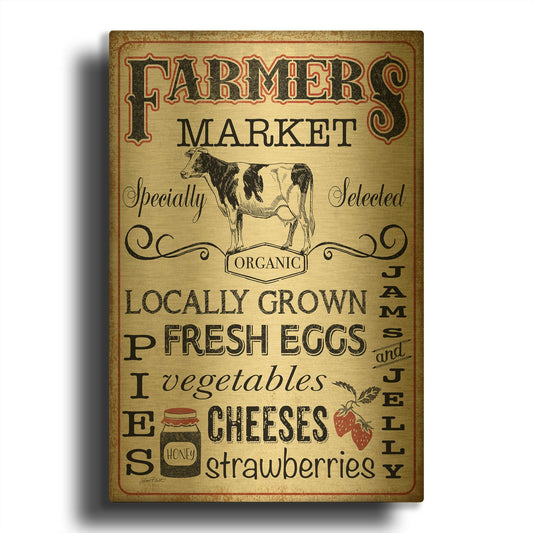 'Farmers Organic Market' By Jean Plout Gold Metal Wall Art