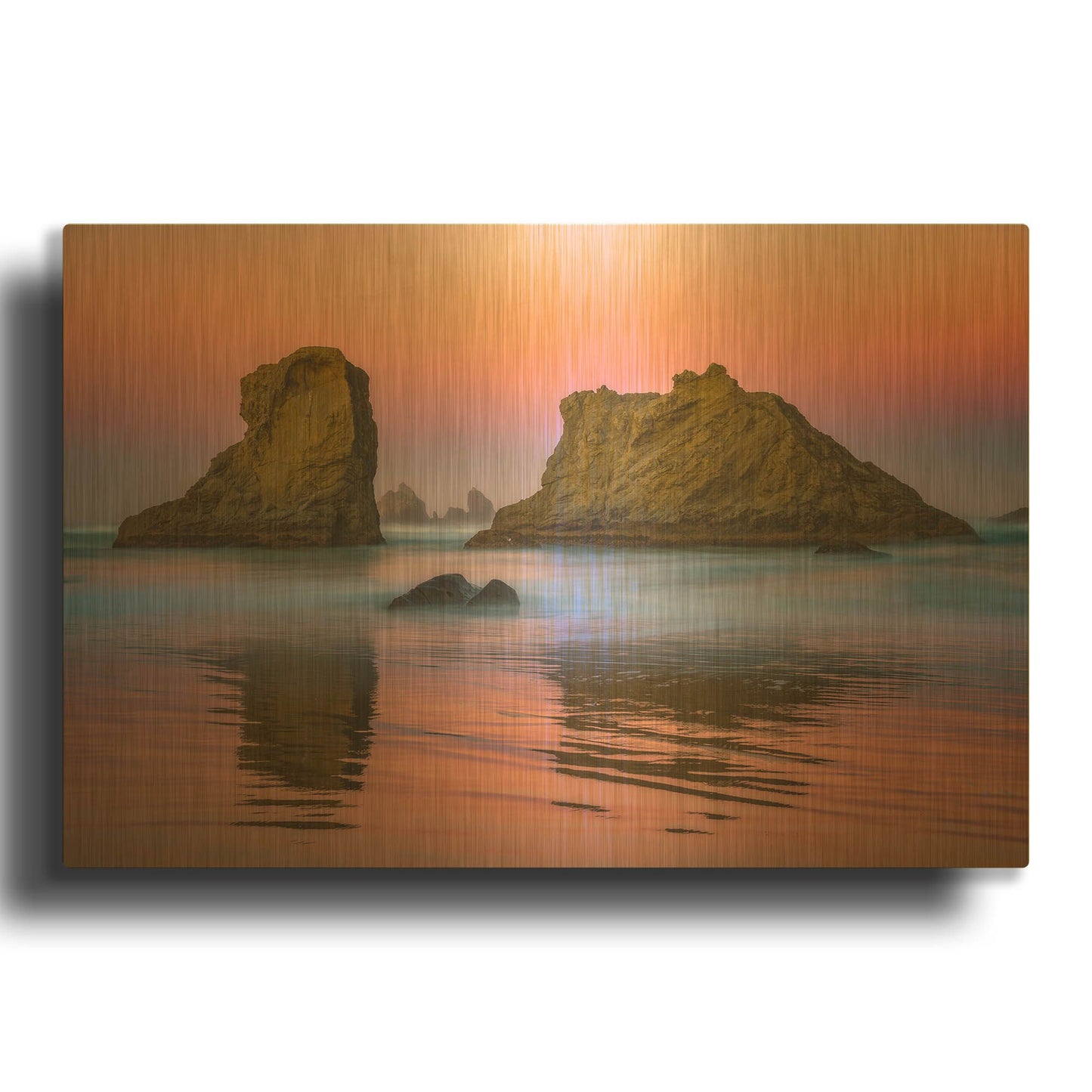 'Oregon's New Day' By Darren White Gold Metal Wall Art