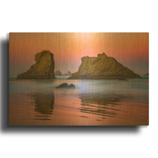 'Oregon's New Day' By Darren White Gold Metal Wall Art