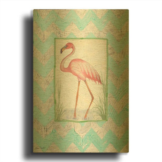 'Flamingo' By Jean Plout Gold Metal Wall Art