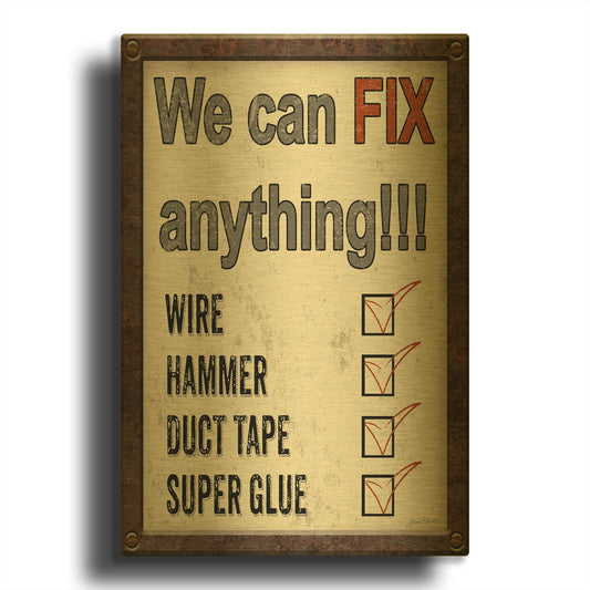 'Garage Sign Collection A' By Jean Plout Gold Metal Wall Art
