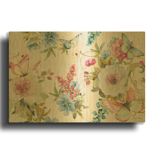 'Garden Bliss 6' By Jean Plout Gold Metal Wall Art