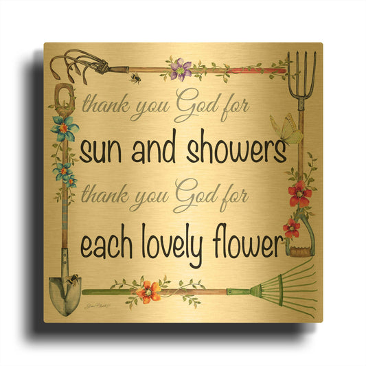 'Garden Inspiration C' By Jean Plout Gold Metal Wall Art