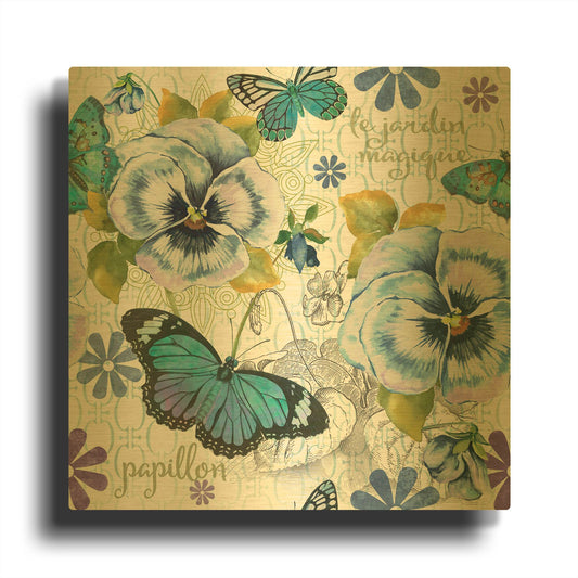 'Garden Magic-E' By Jean Plout Gold Metal Wall Art