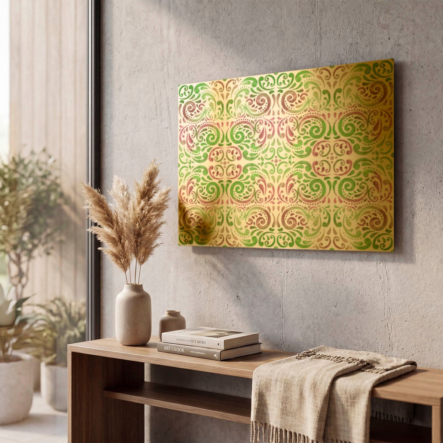 'Garden Party C' By Jean Plout Gold Metal Wall Art